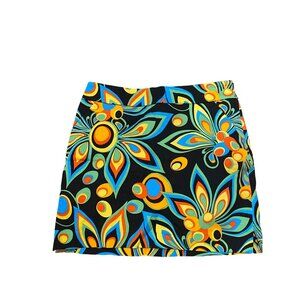 Loudmouth Golf Skort W's 4 Legacy Shagadelic Black Cotton Stretch Pockets
